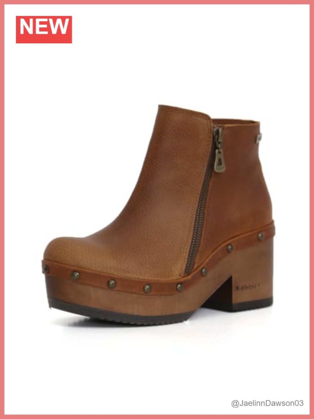 Kebba Baldomero Handmade Leather Wooden Ankle Boots Side Zip